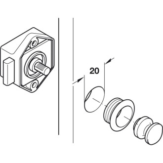 Накладной замок Hafele Push-Lock Mini