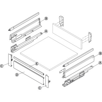 Квадратный поперечный рейлинг Hafele Matrix box S