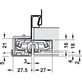 Скрытая петля Hafele TE 240 3D