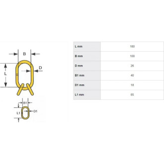 Подъемные звенья для 3- и 4-ветвевых цепных строп HAKLIFT NRLI10