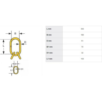Подъемные звенья для 3- и 4-ветвевых цепных строп HAKLIFT NRLI20