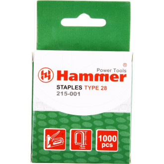 U-образные скобы для степлера Hammer Flex 215-001 12х5х1.2 мм; тип 28 (1000 шт)