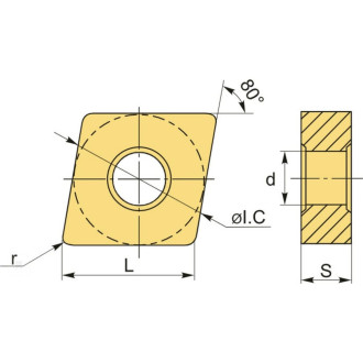 Пластина токарная по стали HARDSTONE CNMG120408-GR-WS8125