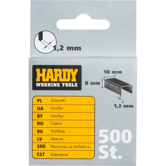 Скобы HARDY 10x8х1,2 мм, 500 шт.