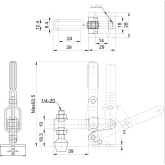 Механический прижим HS CLAMP HS-102-В