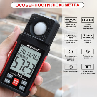 Цифровой люксметр iCarTool IC-M106