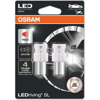 Автолампа Osram P21W BA15s LED RED