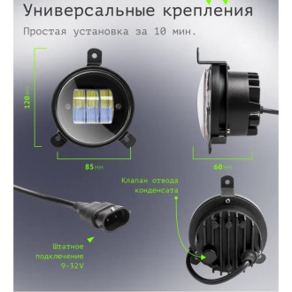 Светодиодные противотуманные фары автомобильные, ГАЗель LEDZILLA 406-LED