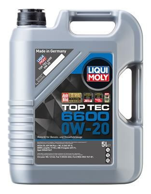 НС-синтетическое моторное масло LIQUI MOLY Top Tec 6600 0W-20 SN Plus + RC C5 GF-5