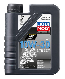 Синтетическое моторное масло 4T для четырехтактных мотоциклов LIQUI MOLY Motorbike 4T Street 10W-30 SL;MA-2