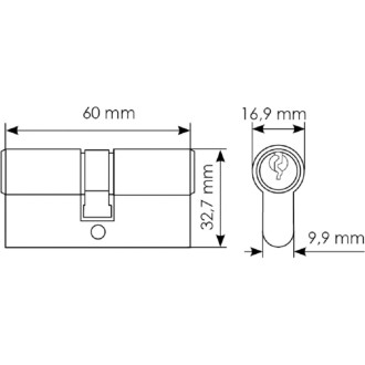 Ключевой цилиндр MORELLI 60C SN
