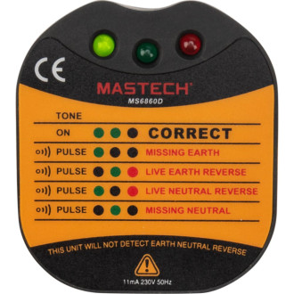 Тестер электросети для евро-розеток Mastech MS6860D