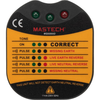 Тестер электросети для евро-розеток Mastech MS6860D