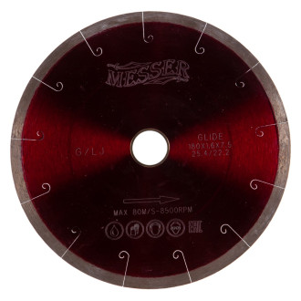 Алмазный диск по граниту MESSER 180D-1.6T-7.5W-22.2/25.4