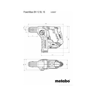 Аккумуляторный перфоратор Metabo PowerMaxx BH 12 BL 16