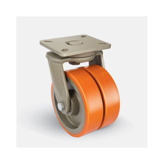 Полиуретановое сдвоенное неповоротное колесо MFK-TORG EW02-VBP-250