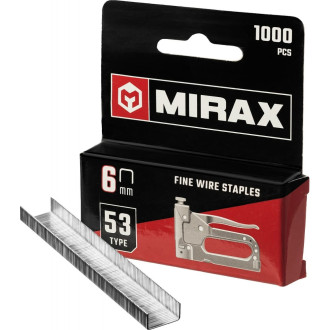 Тонкие скобы для степлера MIRAX тип 53 6 мм (1000 шт.)
