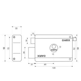 Накладной замок MSM RL25 RL12-I DAMX
