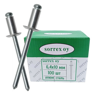 Вытяжная заклепка SORREX 6.4х10 100 шт.