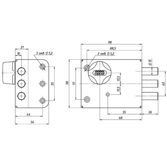 Накладной замок Siblock ЗНС-10-3
