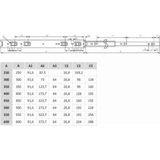 Шариковая направляющая полного выдвижения STARFIX SMF-10428
