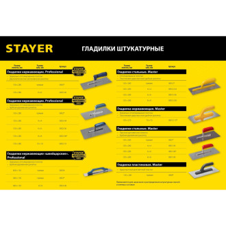 Штукатурная зубчатая нержавеющая рукоятка STAYER Master