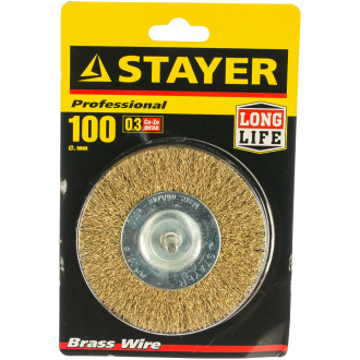 Дисковая латунированная щетка STAYER 35114-100_z01