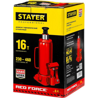 Гидравлический бутылочный домкрат STAYER RED FORCE