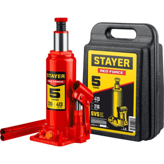 Бутылочный гидравлический домкрат STAYER red Force