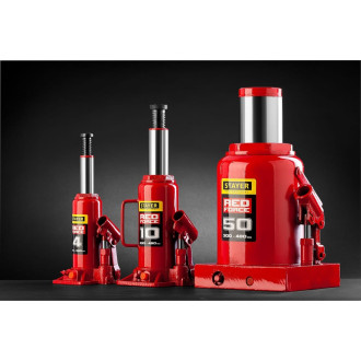 Бутылочный гидравлический домкрат STAYER red Force
