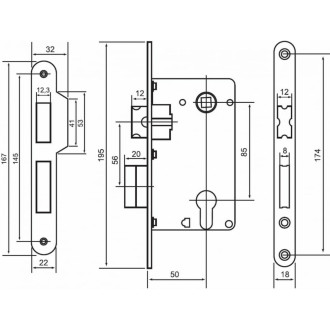 Замок PALIDORE 9171С PB