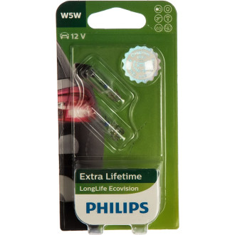 Автолампа PHILIPS W5W W2.1*9.5d LONG LIFE ECO VISION 12V /1/10