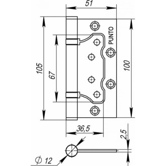 Универсальная петля Punto 200-2B 100x2,5 WAB