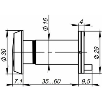 Глазок дверной, Punto DV-1/60-35/P DVP1/NEW CP