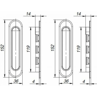 Ручки для раздвижных дверей Punto Soft LINE SL-010 CP