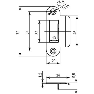 Ответная планка Punto STRP-F72/R20 SP-F72/R20 SN