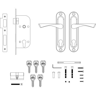 Врезной цилиндровый замок Punto KIT P16 4070 CRONA