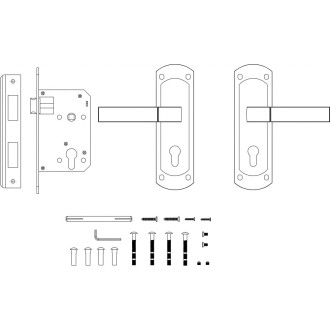 Цилиндровый врезной замок Punto KIT P90 4585/3 ORION SN/CP