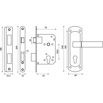 Врезной цилиндровый замок Punto KIT P25 5558 ORION