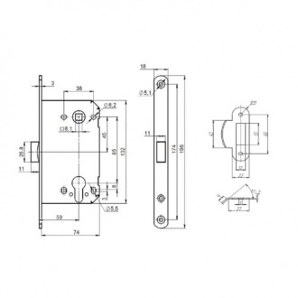 Корпус замка Punto PL85-50 WH
