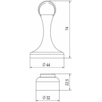 Магнитный напольный упор дверной Punto DFIX/MF45 DSM-45 GR-23