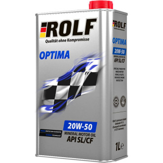 Минеральное моторное масло Rolf Optima SAE 20w50, API SL/CF