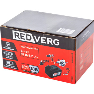 Аккумулятор REDVERG Li-Ion 18V, 6.0Ач