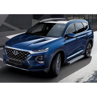 Пороги на автомобиль для Hyundai Santa Fe IV 2018-2021 г.в. Rival Bmw-Style