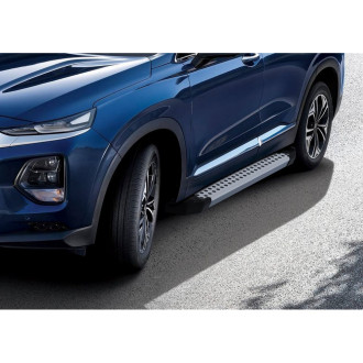 Пороги на автомобиль для Hyundai Santa Fe IV 2018-2021 г.в. Rival Bmw-Style