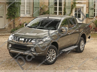 Пороги на автомобиль для Mitsubishi L200 IV 2006-2019-2018-н.в. Rival Bmw-Style