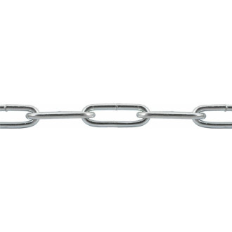 Сварная длиннозвенная оцинкованная цепь Rizzel DIN 763 LLC 10
