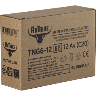 Тяговый аккумулятор Rutrike TNG6-12 (6V12A/H C20)