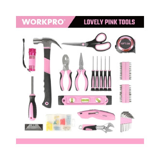 Набор инструментов для домашнего ремонта WORKPRO Pink Lady