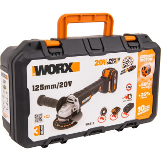 Бесщеточная аккумуляторная болгарка (ушм) WORX WX812